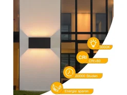 NETTLIFE Aplique Para Pared-4 Lámparas LED para Muro Exteriores Negras, Iluminación Ascendente/Descendente, IP65, Luz Blanca Caliente G9 Negro
