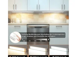 Outlet NETTLIFE - Luz LED para debajo del gabinete con sensor de movimiento, recargable por USB, 1500 mAh, para pasillo y armario Plateado