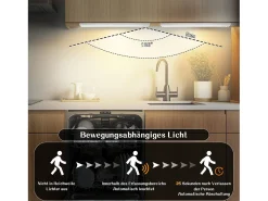 NETTLIFE - Luz LED para debajo del gabinete con sensor de movimiento, recargable por USB, 1500 mAh, para pasillo y armario Plateado Best