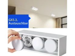 Clearance NETTLIFE 3 Plafones LED de Superficie Cálido Regulable Cuadrado 3x5W GX53 para Cocina Salón Comedor Dormitorio Pasillo Blanco