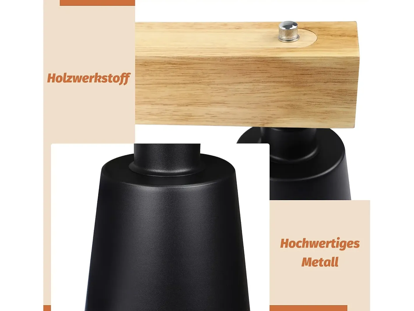 NETTLIFE - Suspensión con 5 bombillas E27 negra, diámetro de 102 cm, moderna, de metal y madera, lámpara para comedor/dormitorio/cocina/vestíbulo. Negro Discount