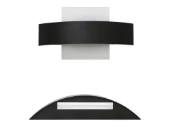 NETTLIFE Aplique Para Pared-. Aplicación LED mural para interiores, salón, pasillo, 23,5 cm, dormitorio, lámpara de cabecera en acrílico, blanco cálido 3000K, 7W. Negro