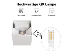 NETTLIFE Aplique Para Pared-Aplicación LED para Muro Int/Ext, Caliente IP65, para Casa, Dormitorio, Pasillo, Escalera Blanco