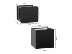 NETTLIFE Aplique Para Pared-Aplicación LED para Muro Externa Negra, Up Down, IP65, 3000K, para Escalera Negro
