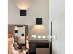 NETTLIFE Aplique Para Pared-Aplicación LED para Muro Externa Negra, Up Down, IP65, 3000K, para Escalera Negro