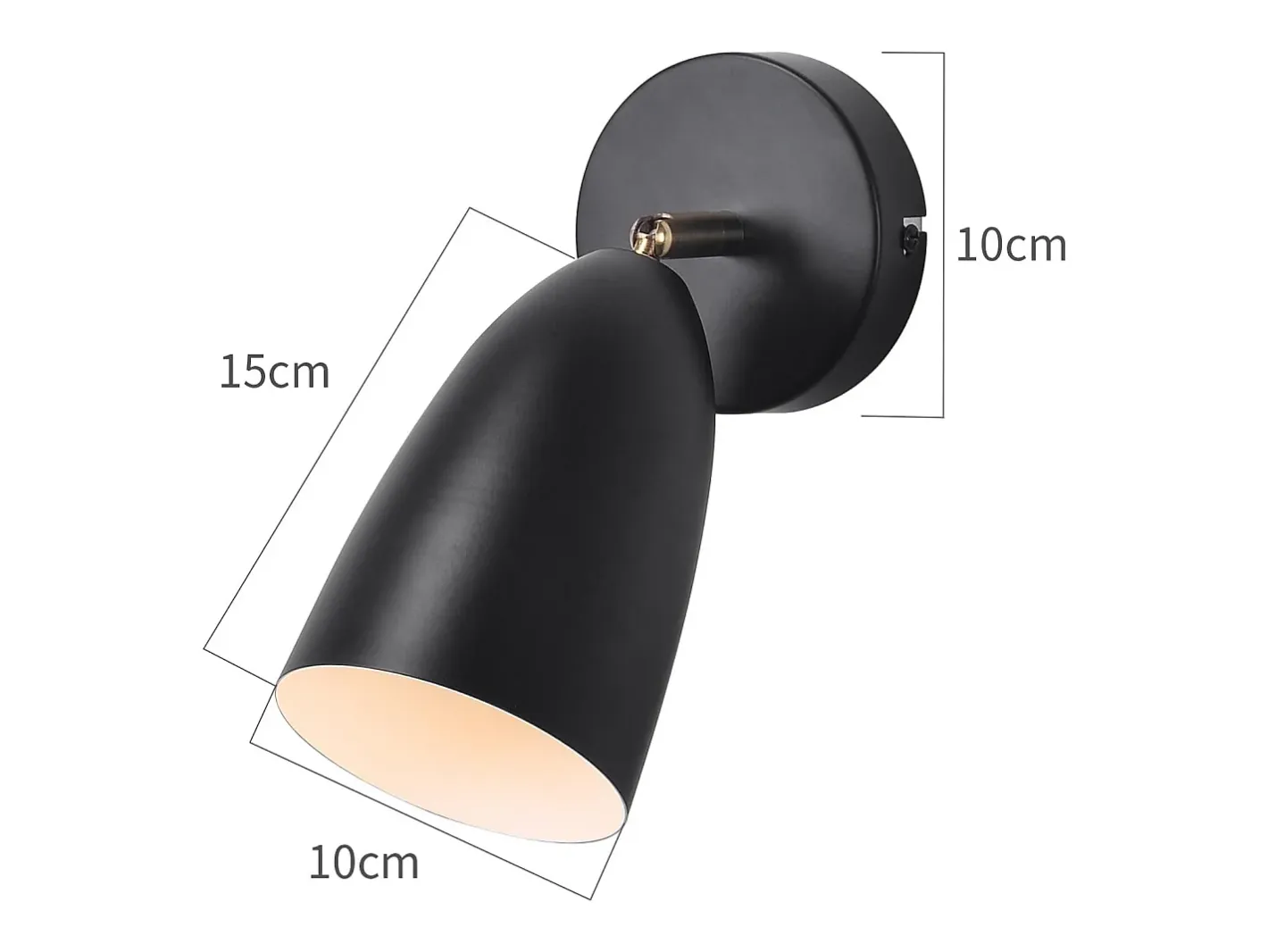 Clearance NETTLIFE Aplicación mural interior negra - punto mural vintage para dormitorio retró con GU10 sin bombilla. Negro