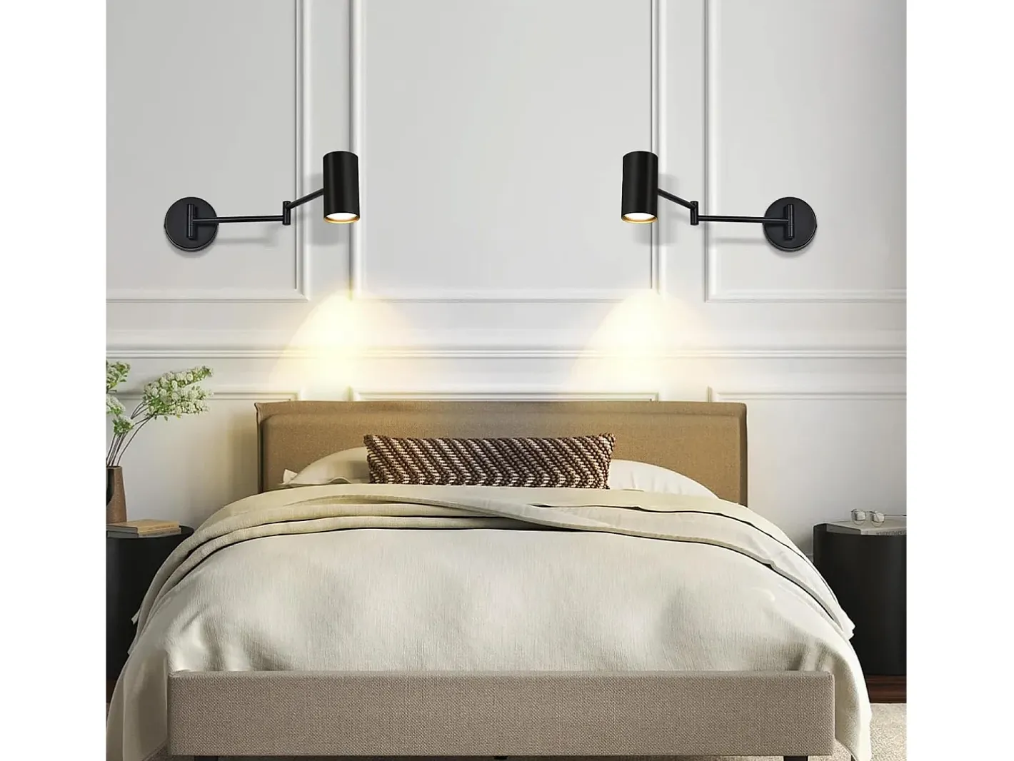 NETTLIFE Aplicación Mural Interior Negra, Paquete de 2, Retró, Metal Giratorio, GU10. Negro Discount