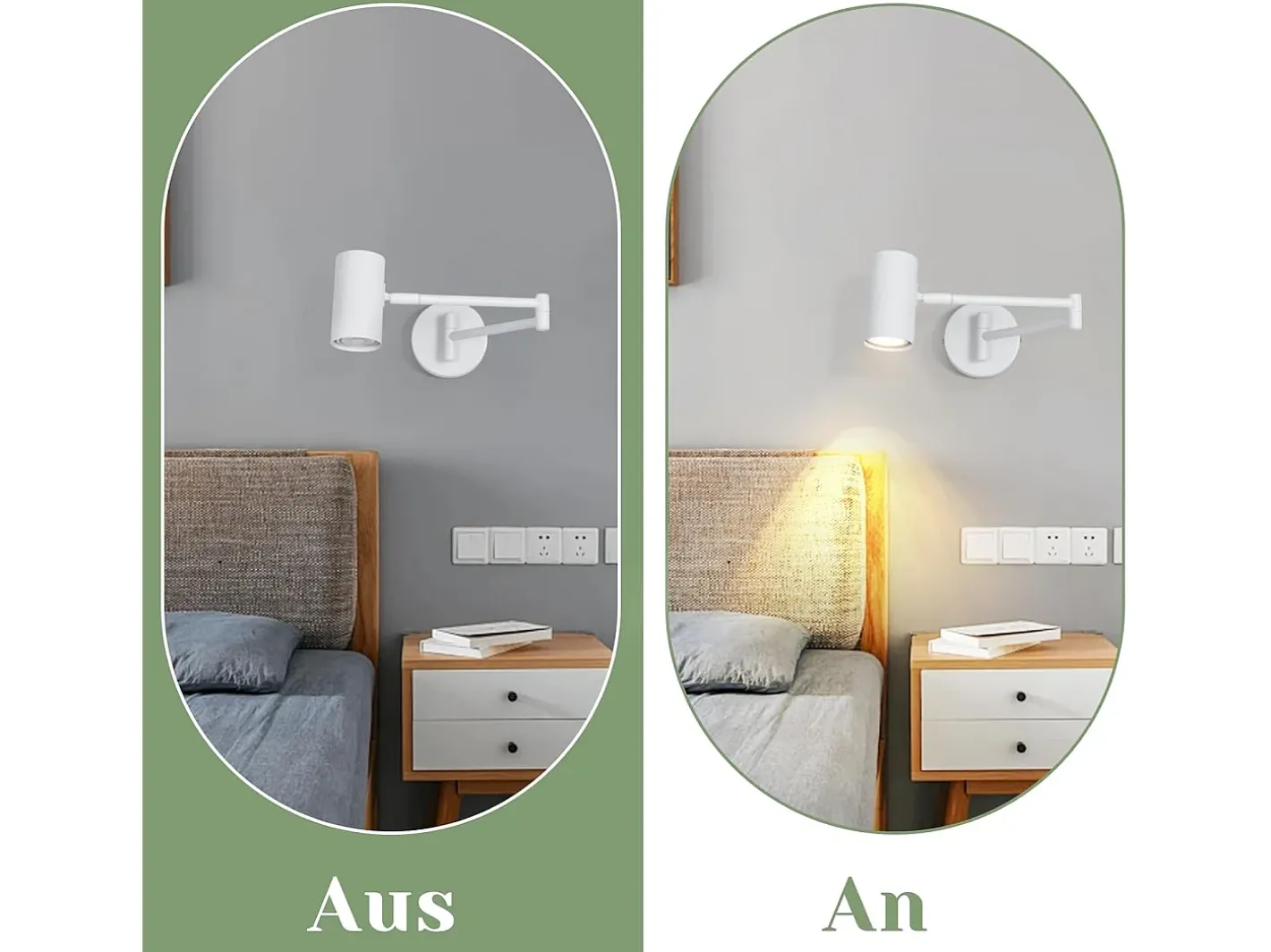 Best NETTLIFE Aplicación mural interior GU10 - lámpara de pared para dormitorio, moderno spotlight sin bombilla. Blanco