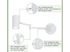 Best NETTLIFE Aplicación mural interior GU10 - lámpara de pared para dormitorio, moderno spotlight sin bombilla. Blanco