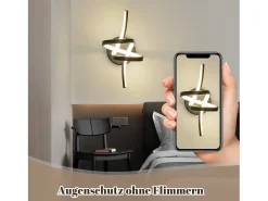 NETTLIFE Aplique de pared LED para interior, 7 W, blanco cálido, 3000 K, para escalera moderna, aluminio Negro Clearance
