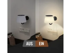 NETTLIFE Aplique Para Pared-Aplique de pared para interiores a pilas: 2 luces LED regulables con interruptor, focos de pared inalámbricos s modernos Negro
