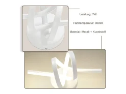 Online NETTLIFE Aplique de pared LED negro para interior, 7 W, cálido, 3000 K, para escalera moderna, aluminio Blanco