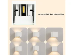 NETTLIFE Aplique Para Pared-Aplique interior - Up Down Aplique exterior Aplique LED exterior 5W IP65 blanco cálido Negro
