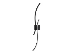 New NETTLIFE Aplique LED de pared para interiores - Lámpara de pasillo de 14 W y 100 cm, color , diseño moderno de ondas, 3000 K Negro