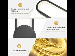 NETTLIFE Aplique LED de pared para interiores - Lámpara de escalera de 12 W, 60 cm, color , diseño moderno, lámpara de pasillo, 3000 K Negro Outlet