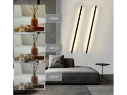 NETTLIFE Aplique LED para Interior Regulable 100 cm Moderno 15 W Lámpara de Pasillo Iluminación de Pared Negro Clearance