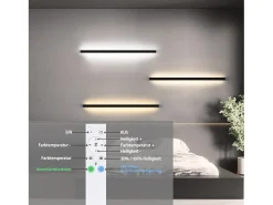NETTLIFE Aplique LED para Interior Regulable 100 cm Moderno 15 W Lámpara de Pasillo Iluminación de Pared Negro Clearance
