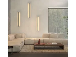 NETTLIFE Aplique Para Pared-Aplique LED para Interiores - Lámpara de Pasillo Moderna de 60 cm y 21 W, Color Blanco cálido, para Pasillo Arriba y Abajo Negro