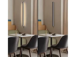 NETTLIFE Aplique Para Pared-Aplique LED para Interiores - Lámpara de Pasillo Moderna de 60 cm y 21 W, Color Blanco cálido, para Pasillo Arriba y Abajo Negro