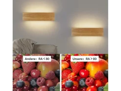 NETTLIFE Aplique Para Pared-Aplique LED para Interiores - Lámpara de de Madera Moderna de 32 CM Lámpara de Escalera con Diseño Arriba y Abajo 11W 3000K Blanco Cálido Marru00f3n