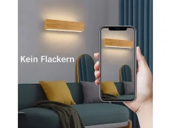 NETTLIFE Aplique Para Pared-Aplique LED para Interiores - Lámpara de de Madera Moderna de 32 CM Lámpara de Escalera con Diseño Arriba y Abajo 11W 3000K Blanco Cálido Marru00f3n