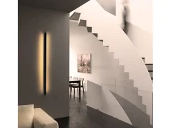 NETTLIFE Aplique Para Pared-Aplique LED para Interiores - Lámpara de Pasillo Moderna de 80 CM y 27 W, Color Blanco cálido, para Pasillo Arriba y Abajo Negro