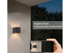 NETTLIFE Aplique Para Pared-Aplique LED 3W, 4 piezas - G9 Aplique Exterior/Interior y Dorado, impermeable doble haz orientable IP65 230V 3000K Negro