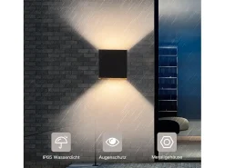 NETTLIFE Aplique mural exterior LED, aplique interior, lote de 4, - oro, 5W, IP65, orientable, 3000K. Negro Clearance