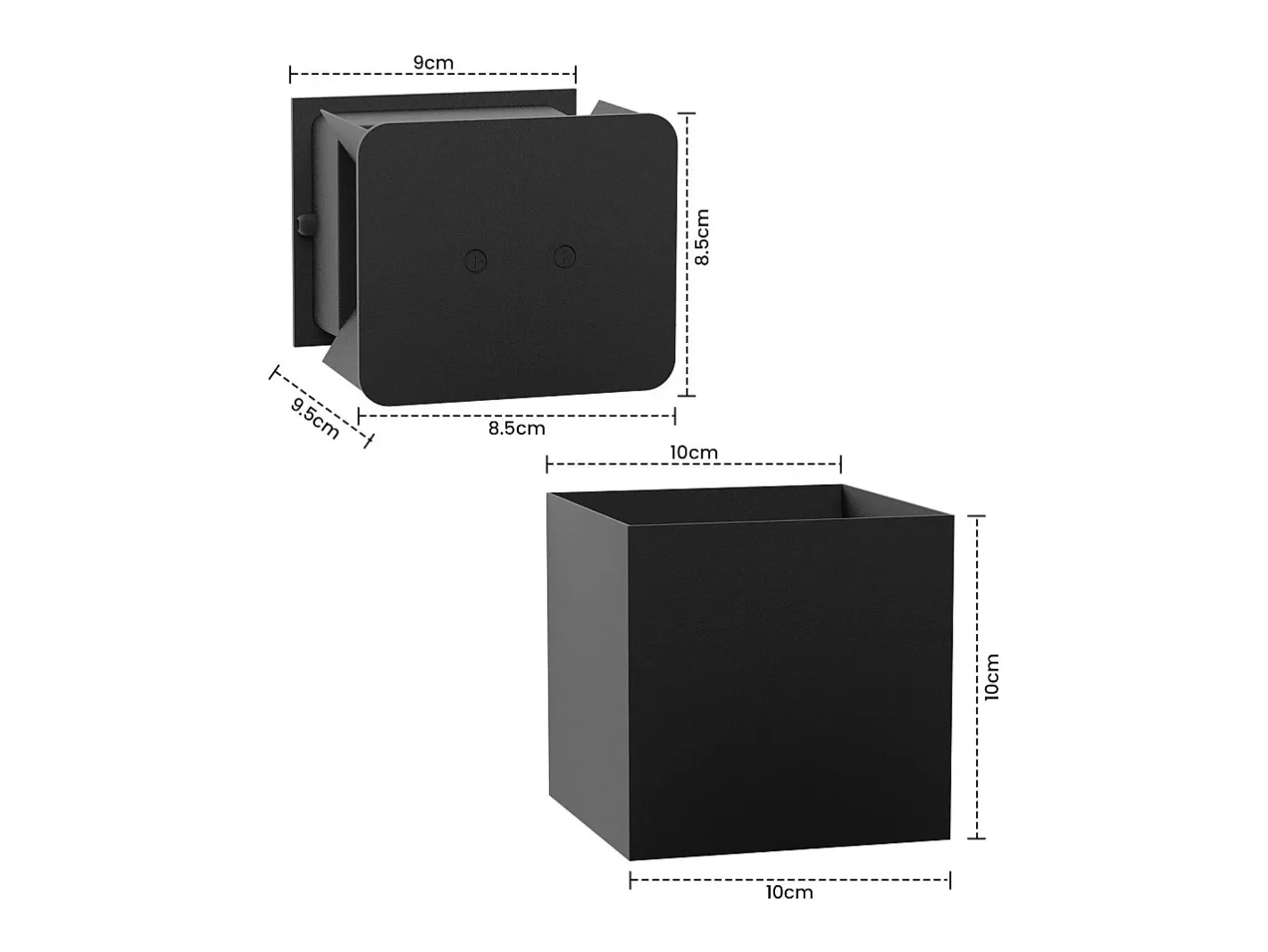 NETTLIFE Aplique mural LED, aplique exterior, lote de 2, aplique mural para interior y exterior, alto - bajo, iluminación exterior, moderno, IP65. Negro Sale