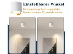 New NETTLIFE Ceiling Spot LED : Plafón redondo de superficie, alum. 230V, bombilla GX53 5W 3000K, para dormitorio, pasillo Blanco