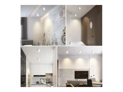 New NETTLIFE Ceiling Spot LED : Plafón redondo de superficie, alum. 230V, bombilla GX53 5W 3000K, para dormitorio, pasillo Blanco