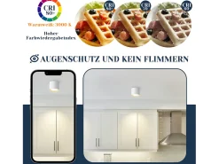 New NETTLIFE Ceiling Spot LED : Plafón redondo de superficie, alum. 230V, bombilla GX53 5W 3000K, para dormitorio, pasillo Blanco