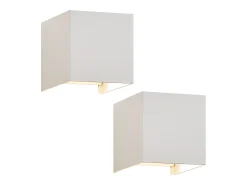 NETTLIFE Aplique Para Pared-Conjunto de 2 Lámparas LED para Muro Exteriores, Caliente IP65, para Casa, Dormitorio, Escalera Blanco