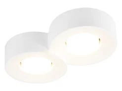 NETTLIFE Foco de superficie para pasillo redondo Gx53, 2 llamas, luz de techo moderna, máx. 10 W Blanco Hot