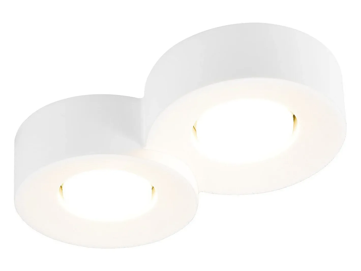 NETTLIFE Foco de superficie para pasillo redondo Gx53, 2 llamas, luz de techo moderna, máx. 10 W Blanco Hot