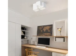 NETTLIFE Foco de superficie GU10 Foco de superficie cuadrado de 40 W, plafón de yeso pequeño y moderno Blanco Online