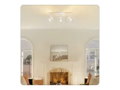 NETTLIFE Foco de techo E14 giratorio 350°, lámpara de techo vintage de metal, ajustable para sala de estar, sin bombilla Blanco Outlet