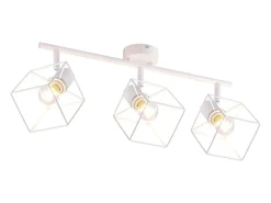 NETTLIFE Foco de techo E14 giratorio 350°, lámpara de techo vintage de metal, ajustable para sala de estar, sin bombilla Blanco Outlet
