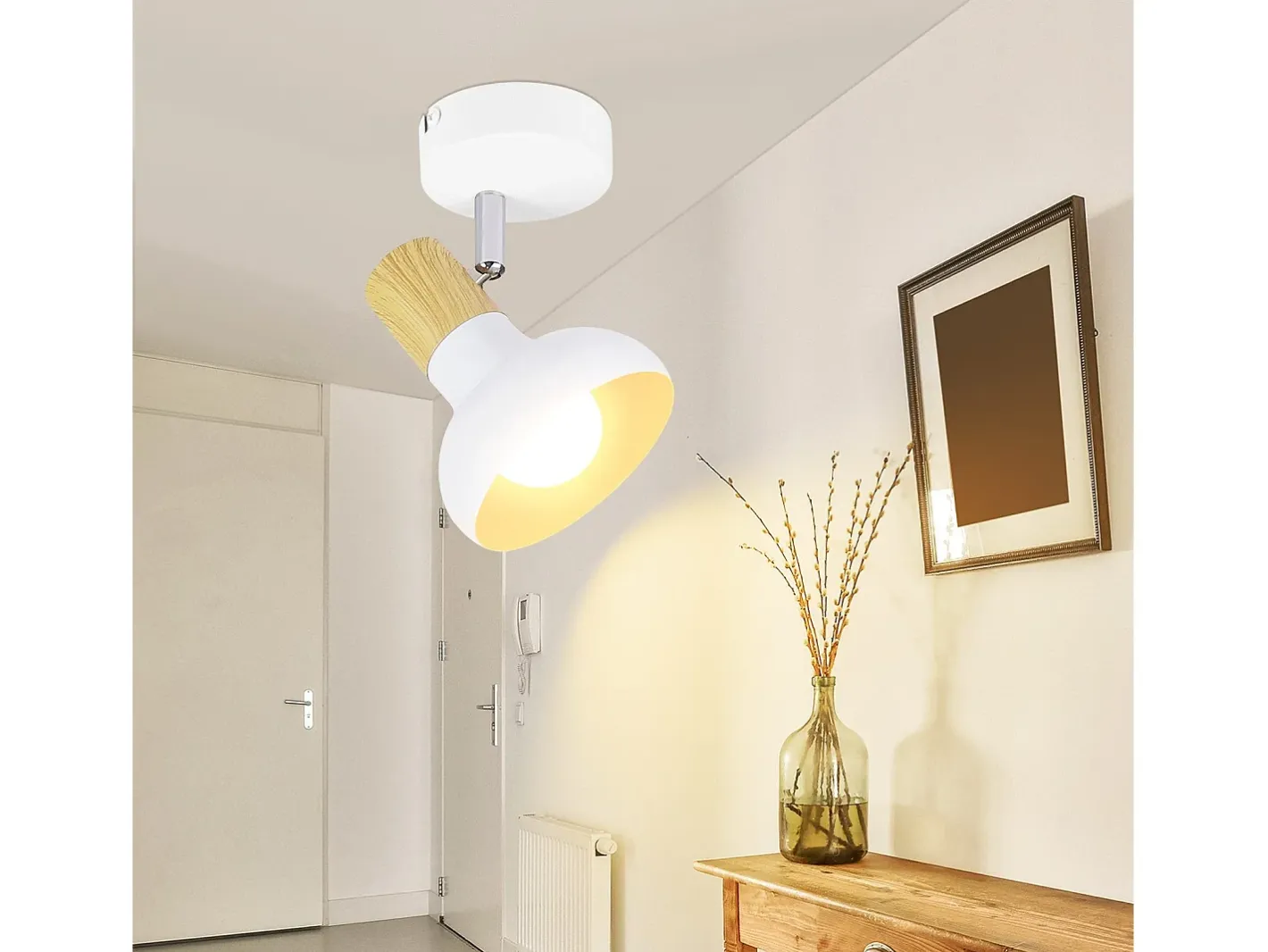 Best NETTLIFE Foco de techo 1 llama plafón industrial pasillo foco E14 interior orientable 350° Blanco
