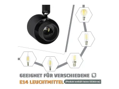 NETTLIFE Foco de techo 2 pantallas de cristal E14 vintage sin bombilla orientable 350° Negro Outlet