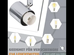 NETTLIFE Foco de techo E14 3 bombillas Pantalla interior de cristal Foco orientable Sin centro de luz Blanco Clearance