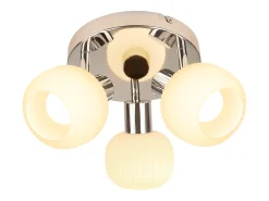 NETTLIFE Foco de techo E14 3 bombillas Pantalla interior de cristal Foco orientable Sin centro de luz Blanco Clearance