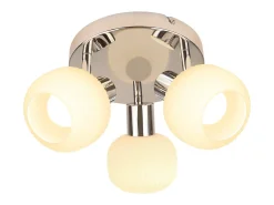 NETTLIFE Foco de techo E14 3 bombillas Pantalla interior de cristal Foco orientable Sin centro de luz Blanco Clearance