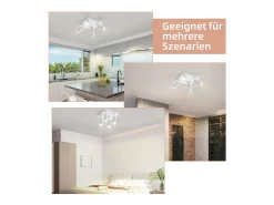 NETTLIFE Foco de techo , 4 bombillas, foco GU10 moderno, orientables, para interior, de metal. Blanco Sale