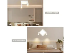 Sale NETTLIFE Foco de techo cuadrado GU10 3000k cálido 20W Lámpara de dormitorio ajustable 350° cálido Blanco