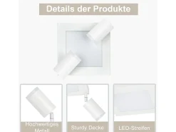 Sale NETTLIFE Foco de techo cuadrado GU10 3000k cálido 20W Lámpara de dormitorio ajustable 350° cálido Blanco