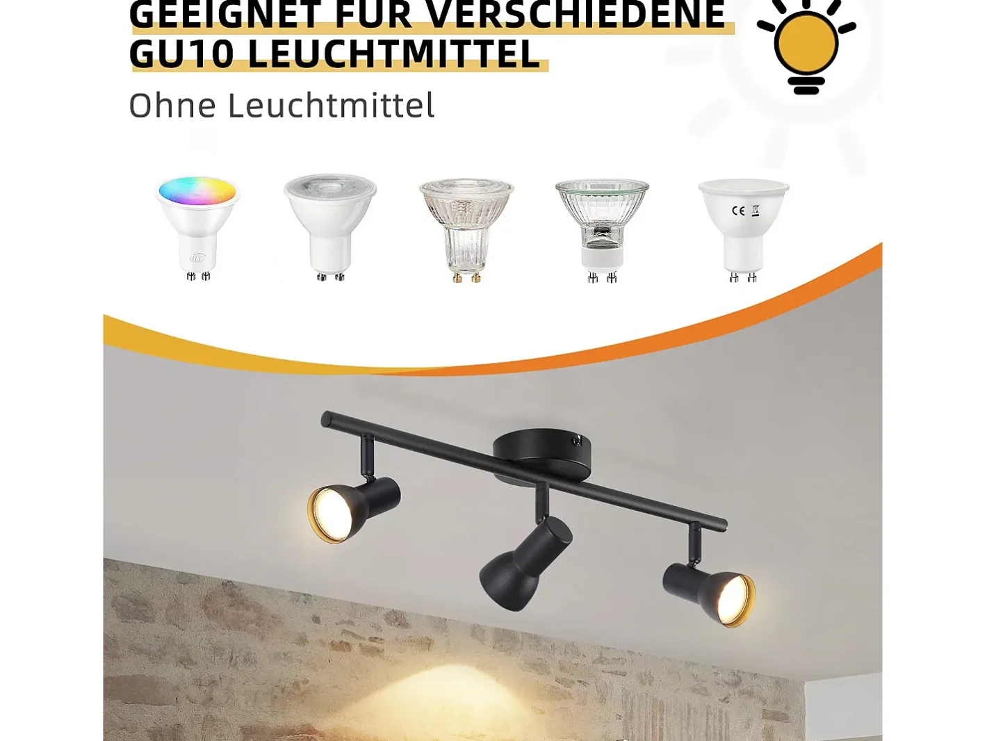 Discount NETTLIFE Foco de techo de 3 llamas Lámpara de techo de diseño moderno Foco de metal GU10 Negro