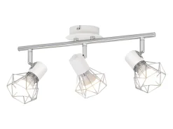 Sale NETTLIFE Foco de techo de 3 bombillas redondas - Faro industrial retró E14 Sin bombillas Blanco
