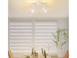 NETTLIFE Foco de techo E14 giratorio 350° vintage de metal ajustable sin bombilla Blanco Clearance