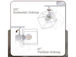 NETTLIFE Foco de techo E14 giratorio 350° vintage de metal ajustable sin bombilla Blanco Clearance